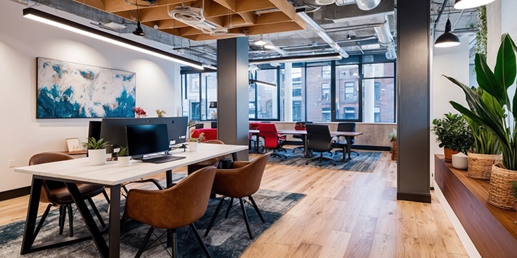 Professional office setup in London