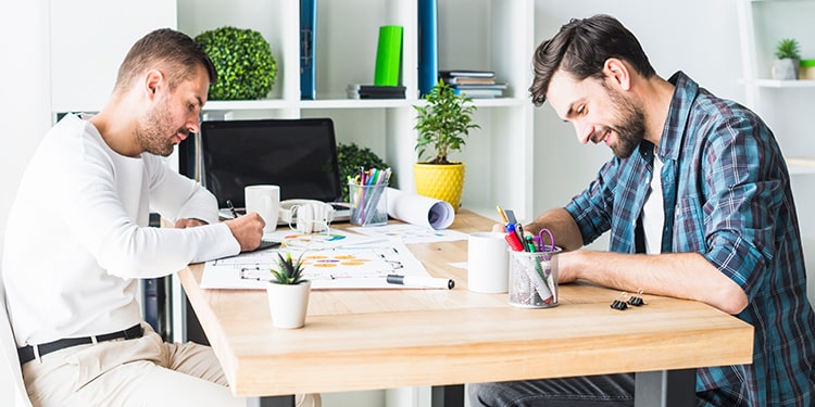 Modern office desk sharing